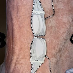 Blue zebra stripe bikini top